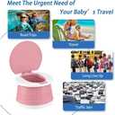 portable, foldable potty seat for toddler, Training Toilet Seat Emergency Toilet for Car, Camping, Outdoor, indoor (pink, small)