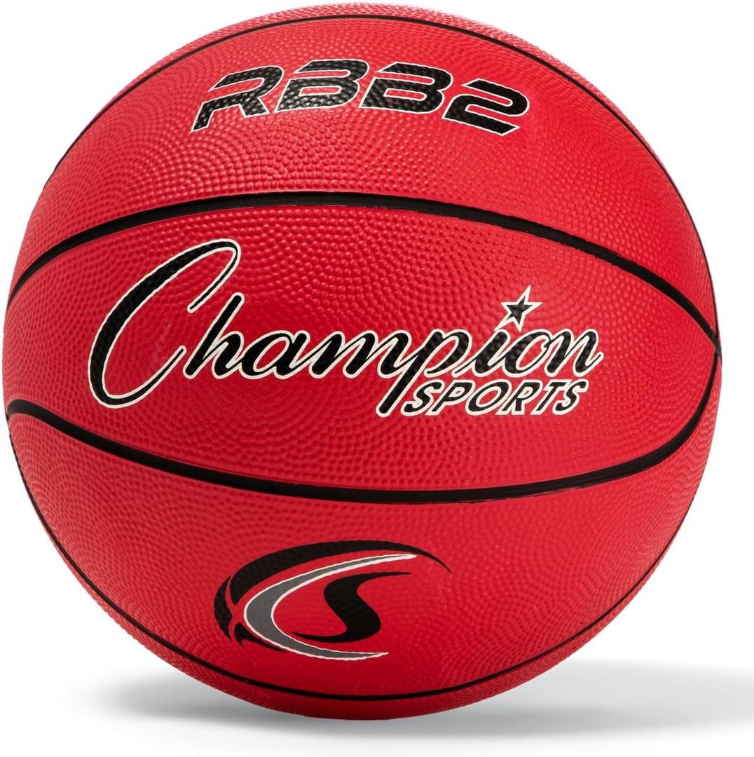 Champion Sports Rubber Basketballs Durable Indoor & Outdoor Training & Recreational Game Balls, Multiple Sizes & Colors  Junior (Size 5 - 27.5")