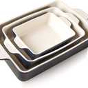 Sweejar Ceramic Bakeware Set, Rectangular Baking Dish for Oven Lasagna Pans for Cooking, Kitchen, Cake Dinner, Banquet and Daily Use, 11.8 x 7.8 x 2.76 Inches of Casserole Dishes (Navy)