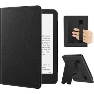 Fintie Case for 7"/6.8" Kindle Paperwhite(12th/11th Generation-2024/2021) and Kindle Colorsoft Signature Edition -Slim Foldable Stand Cover Auto Wake/Sleep for Paperwhite 2024, Black/Brown