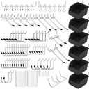 Ultimate 121-Piece Pegboard Hooks Set, Pegboard Accessories with Metal Hooks, Durable Peg Board Organizer Accessories, Pegboard Bins, Peg Board Tool Utility Hooks