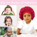 3 Pcs Baby Bonnets for Sleeping,Silk Sleep Cap for Baby Girls and Boys (One Size, A3-black,blue,burgundy)