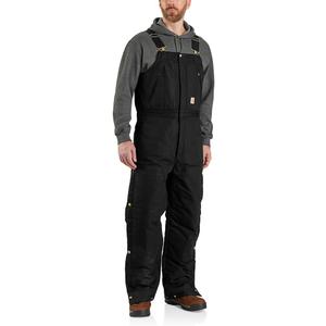 Carhartt Men's Loose Fit Firm Duck Insulated Biberall (3X-Large Tall, Black)