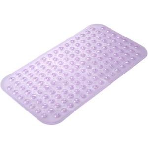 AmazerBath Bath Tub Mat, Medium Size 27.6 x 15 Inches Non-Slip Shower Mats with Suction Cups and Drain Holes, Bathtub Mats Bathroom Mats Machine Washable (Clear Purple)