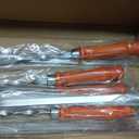 Premium BBQ Skewers with Wooden Handles 22" Shish Kabob Skewers Stainless Steel Long & Reusable Kabob Sticks Barbecue Skewers for Grilling Set of 10 Piece
