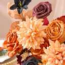 Serwalin Artificial Orange & Black Flowers, Silk Fake Flowers for DIY Wedding Bouquets Cake Flower, Harvest Table Centerpieces Birthday Party Home Halloween Decorations (Grand)