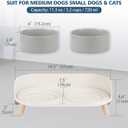 Elevated Ceramic Dog Bowl Set - Double Dog Feeding Bowls with Stand Splash Proof - Raised Dishes for Food and Water - Ideal for Small to Medium Dogs - 2 x 850 ml - 28.74 oz