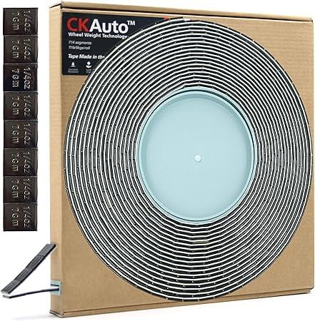 CKAuto 0.25oz, Black, Adhesive Stick on Roll Wheel Weights, 5 kgs/ 11 lb/Roll, 715pcs, OE Quality