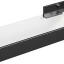 Danpoo 12-Inch Wall Shelf, Clear Tempered Glass with Matte Black Aluminum Frame  Versatile Floating Bathroom Organizer