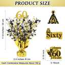 Tatuo 4 Pcs Metallic Foil Spray Centerpiece Happy 30th 40th 50th 60th Years Centerpiece Table Decorations for Black and Gold Birthday Anniversary Wedding Party Table Decor(60th Birthday)