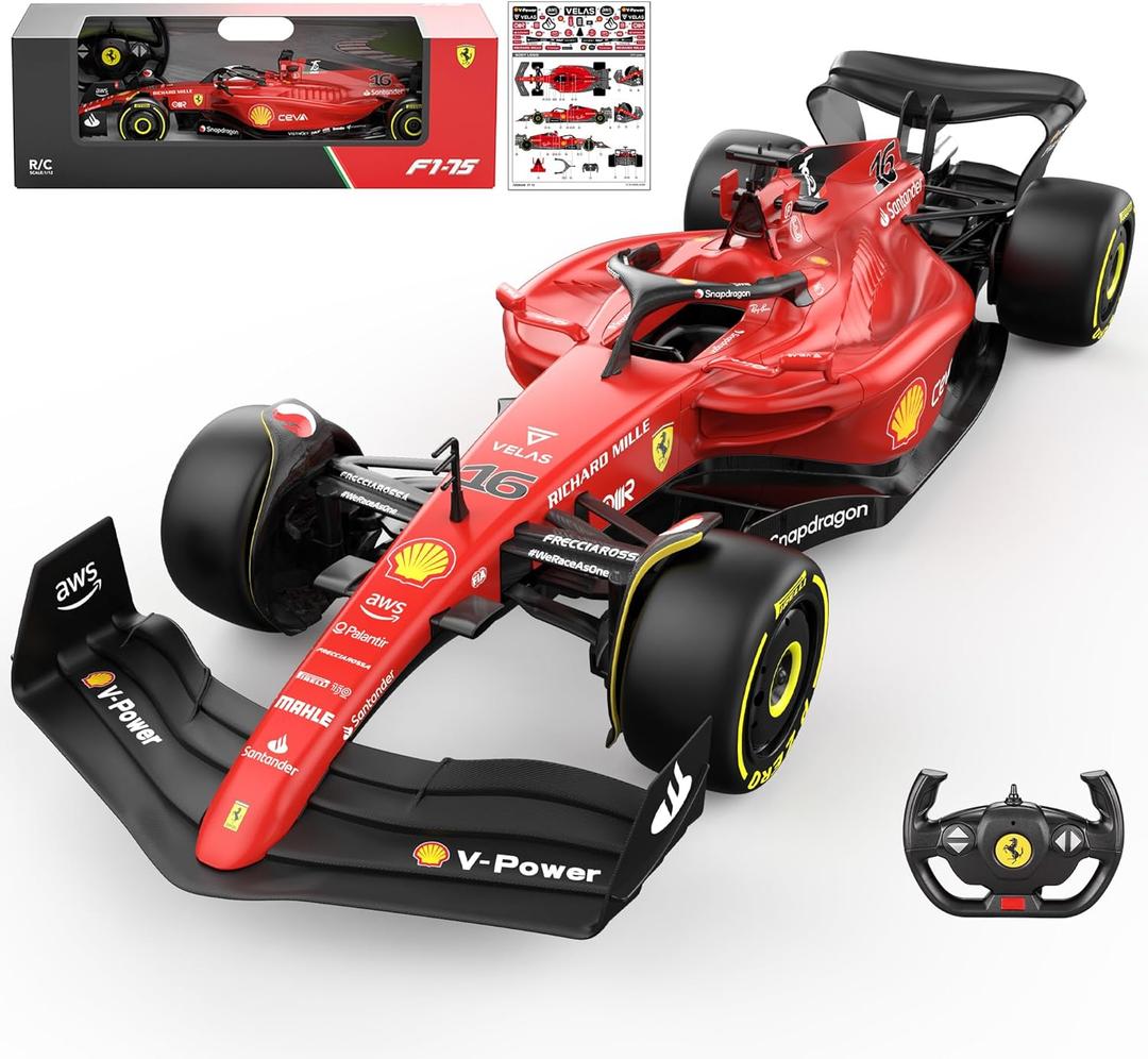 Voltz Toys Authentic Licensed 1:12 Ferrari F1 75 Remote Control Car - F1 Collection RC car Series for Kids and Adults - 2.4GHz RC Car for Gift (1:12 Ferrari F1 75) Voltz Toys Authentic Licensed 1:12 Ferrari F1 75 Remote Control Car - F1 Collection RC car Series for Kids and Adults - 2.4GHz RC Car for Gift (1:12 Ferrari F1 75)