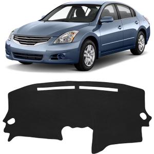 FIILINES Dash Cover Fit for Nissan Altima 2007-2012 Accessories Sunshade Non-Slip Mesh Dash Cover for Altima Accessories Dashboard Cover Mat UV Protector No Glare Black