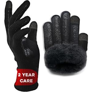 Womens Winter Gloves for Cold Weather, Coziest Warm Glove, Double Lining with Touch Screen, Anti-Slip for Running