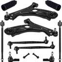 TUCAREST 10Pc Suspension Kit Fit For 2012-2016 17-20 Chevy Sonic, 2 Front Lower Control Arm w/Ball joint + 4 Outer Inner Tie Rod + 2 Sway Bar + 2 Boots [# K622426 K622428 K750630 EV800936 ES800929]