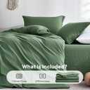 JELLYMONI 100% Washed Cotton Duvet Cover Full – Soft, Breathable Linen-Look Bedding with Natural Wrinkle Texture, Button Closure, 3-Piece Set (Dusty Green, 80"x90")