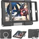 Kids Case for iPad 5th/6th Generation 9.7-inch 2017/2018 Release, Lainergie iPad Air 2 Case with Screen Protector, iPad Pro 9.7 Protective Cover Case Lightweight Shockproof with Handle Stand, Black