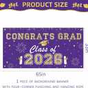Graduation Decorations 2026 Purple and Gold Balloon Boxes, Class of 2026 GRAD Letters, Balloon Garland Kit, Congrats Grad Banner Photo Backdrop for High School & College