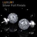 2 Pack Silver Curtain Rods for Windows 48 to 84 Inch, 1'' Heavy Duty Adjustable Drapery Rod with Unique Crystal Ball Finials, Modern Decorative Curtain Rod,Size; 30-88''
