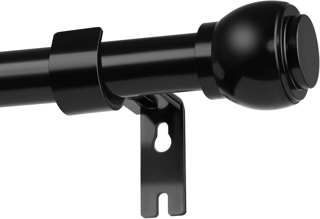 Curtain Rods for Windows 66" to 120", Single Window Rods 1" Diameter Drapery Telescoping, Adjustable Heavy Duty Curtain Rod with Brackets