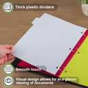 HABGP 12Pcs/2 Set 6 Tab Dividers for 3 Ring Binder, 12 Pcs Colorful Binder Dividers with Tabs, 3 Ring Page Folder Dividers, Plastic Tabbed File Dividers with Tabs, Three Ring Binder Index Dividers
