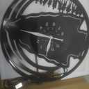 Rugby Vinyl Wall Clock, Black, 11.8-inch Diameter, Battery Operated, Vintage Style Design with Silhouette Art, 11.81 X 11.81 Inches