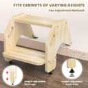 Hidden Toddler Step Stool, Height-Adjustable Kids 2-Step Stools, Wooden Step Stool for Toddlers for Bathroom Sink & Kitchen, Bathroom
