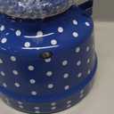 Tea Kettle, 1.7l Enamel Stove Top Tea Pots, Teapot Enameled Teakettle Dot Pattern Hot Water Pot Water Coffee Milk Warmer for Home Restaurant Kitchen Outdoor Blue Stovetop Kettle