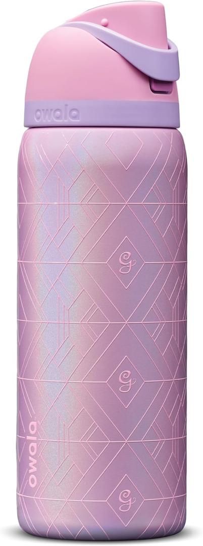 Owala Wicked FreeSip Insulated Stainless Steel Water Bottle with Straw for Sports and Travel, BPA-Free Sports Water Bottle, 32 oz, Glinda (Pink)