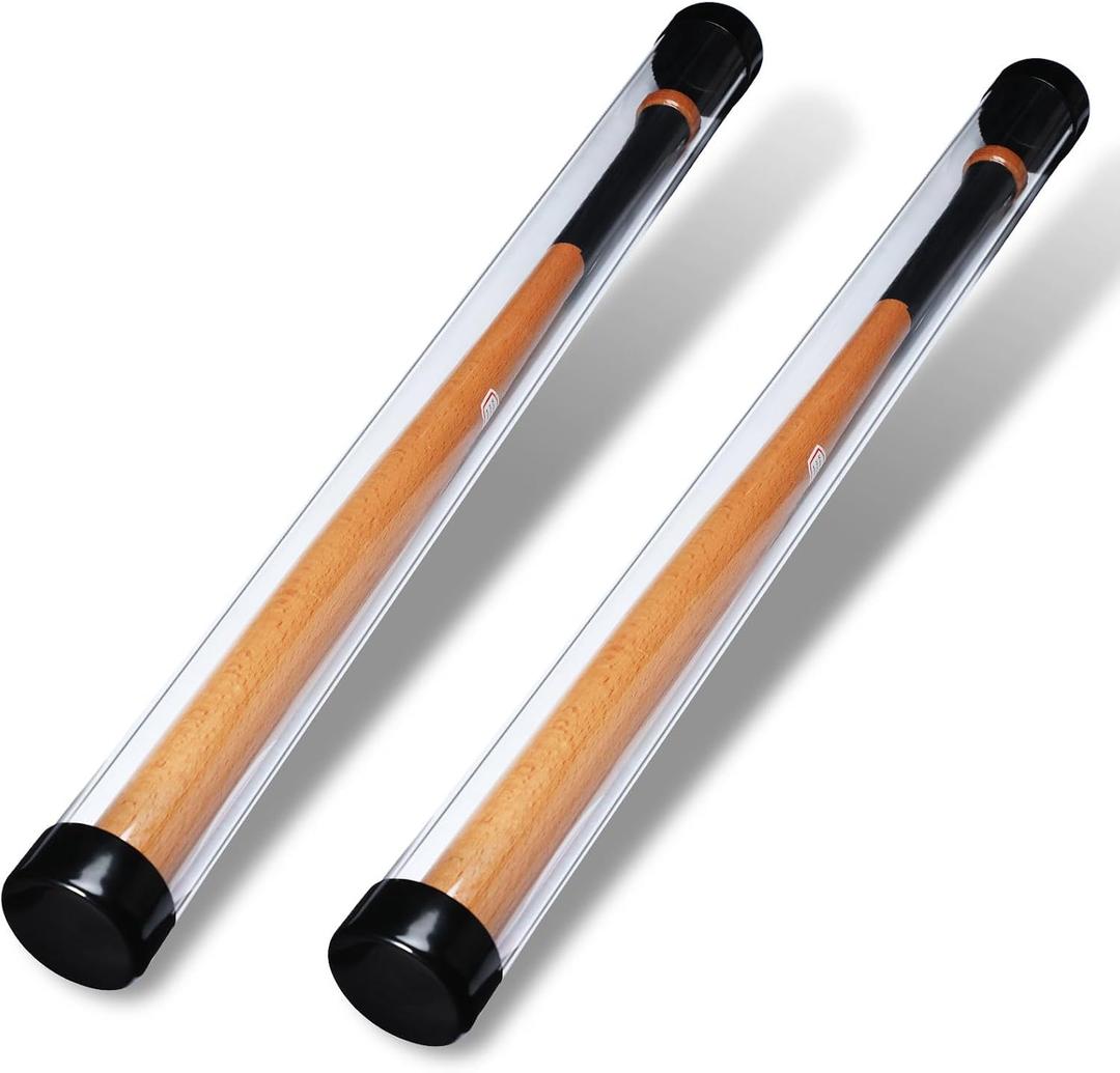 Pangda Baseball Bat Display Case 36 Inches Mahjong Mat Case Protected Plastic Baseball Bat Display Tube Box for Desk Wall(2 Sets)
