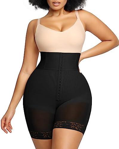 SHAPELLX High Waisted Body Shaper Shorts Shapewear for Women Tummy Control Thigh Slimming Slip Shorts Butt Lifting Shapewear, XL