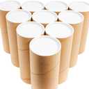Juvale 10-Pack Mailing Tubes & Caps - 3 x 7 in Brown Mailer - Durable 3-Ply Spiral Round Cardboard Cylinder for Crafts & Secure Packaging
