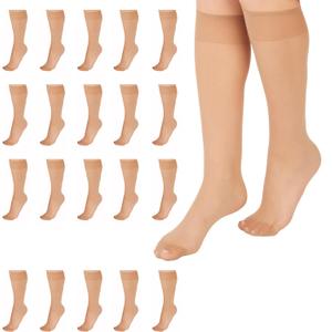 L'eggs Everyday Women's Knee High Stockings, Reinforced Toe, 100% Nylon, One Size (Nude (Pack of 20))