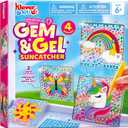 Klever Kits 4PCS Window Art, 2-in-1 Gems and Gels Suncatcher, 2 Ways to Play Diamond and Gels, Arts & Crafts Toys for Boys Girls, Christmas Birthday Gifts for Kids Age 6 and Up