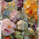 for iPhone 17 Case - Wireless Charging Compatible - Dual-Layer Hard Shell + Silicone Cover - Shockproof Protective Phone Case with Stylish Designs for Women - Oil Painting Flowers