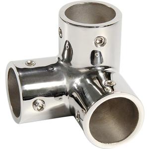 NRC&XRC Marine Grade 316 Stainless Steel Mirror Polished Hand Rail Fitting-90 Degree 1.5in(I.D.38.7mm) 3 Way Corner Elbow,1.5 inch Pipe Hand Rail Tee