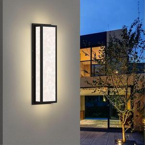 Outdoor Wall Light LED 26W, Modern Exterior Lighting Fixture with Resin Shade - 24.8in Rectangle Waterproof Porch Sconce IP65 for Garage, Front Door, Patio (Black)