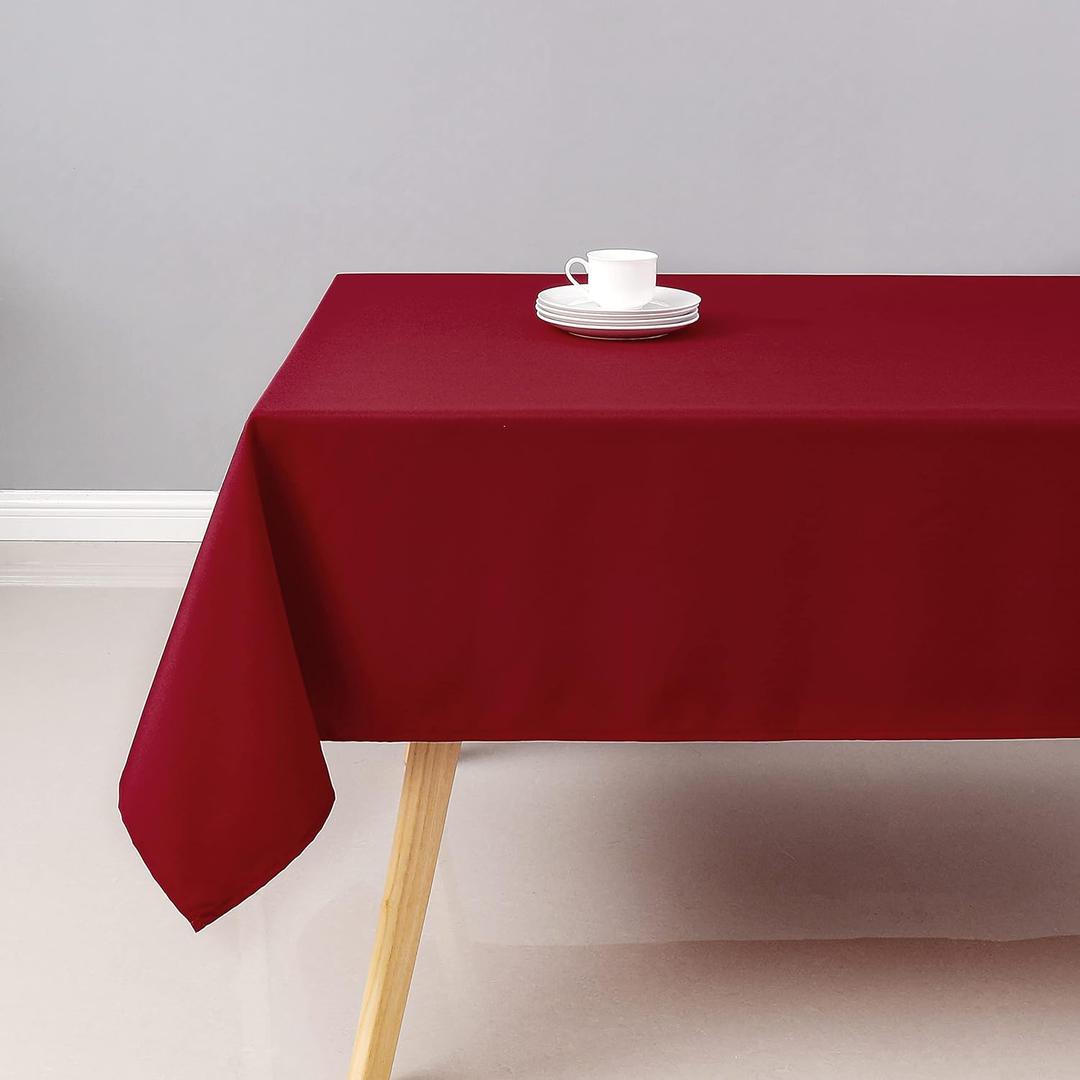Wewoch Red Rectangle Tablecloth Water Resistant Washable Polyester Table Cloth for Dining,Kitchen, Parties Weddings and Outdoor Use 60 Inch by 104 Inch
