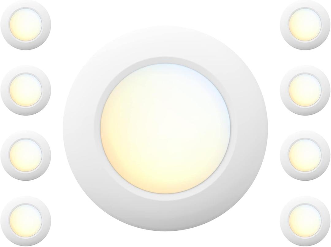 8 Packs 6 Inch 5CCT Field Selectable LED Low Profile Recessed & Surface Mount Disk Light, Round, 15W, 920 Lumens, CRI80, 27K-30K-35K-40K-50K, Driverless, Dimmable, ETL & Wet Listed, White