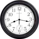 16 Inch Large Outdoor Clock Waterproof with Thermometer Retro Wall Clocks for Patio Pool Garden Home,Bronze