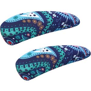 Smiry Stretch Printed Office Chair Armrest Covers, 2 Pcs Soft Fit Removable Washable Computer Desk Chair Arm Covers Protector, Blue Green