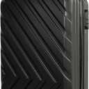 20" Modern Design caryy-on luggage with wheels ABS Luggage 4 Carry On Suitcase Trolley Case Lightweight (Black, 20inch)