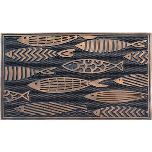 A1 Home Collections Pin Outdoor Entrance, Fun Designed Floor, Welcome Front Door Indoor Non-Slip Backing Rubber Mat for Outside, 18"X 30", Nautical Fish