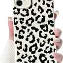 NITITOP Compatible with iPhone 11 Case Aesthetic Cute Leopard Print Pattern for Women Girls Men Trendy Slim Fit TPU Bumper Silicone Shockproof Full Camera Protection Cover - Black White