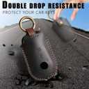 for Mercedes Key fob Cover. Compatible with Mercedes Benz C E S-Class, SL, CLE GLS EQE, EQS, GLC 3 Button Smart Leather Car Key Protector Case Shell Chain Accessories/ Black