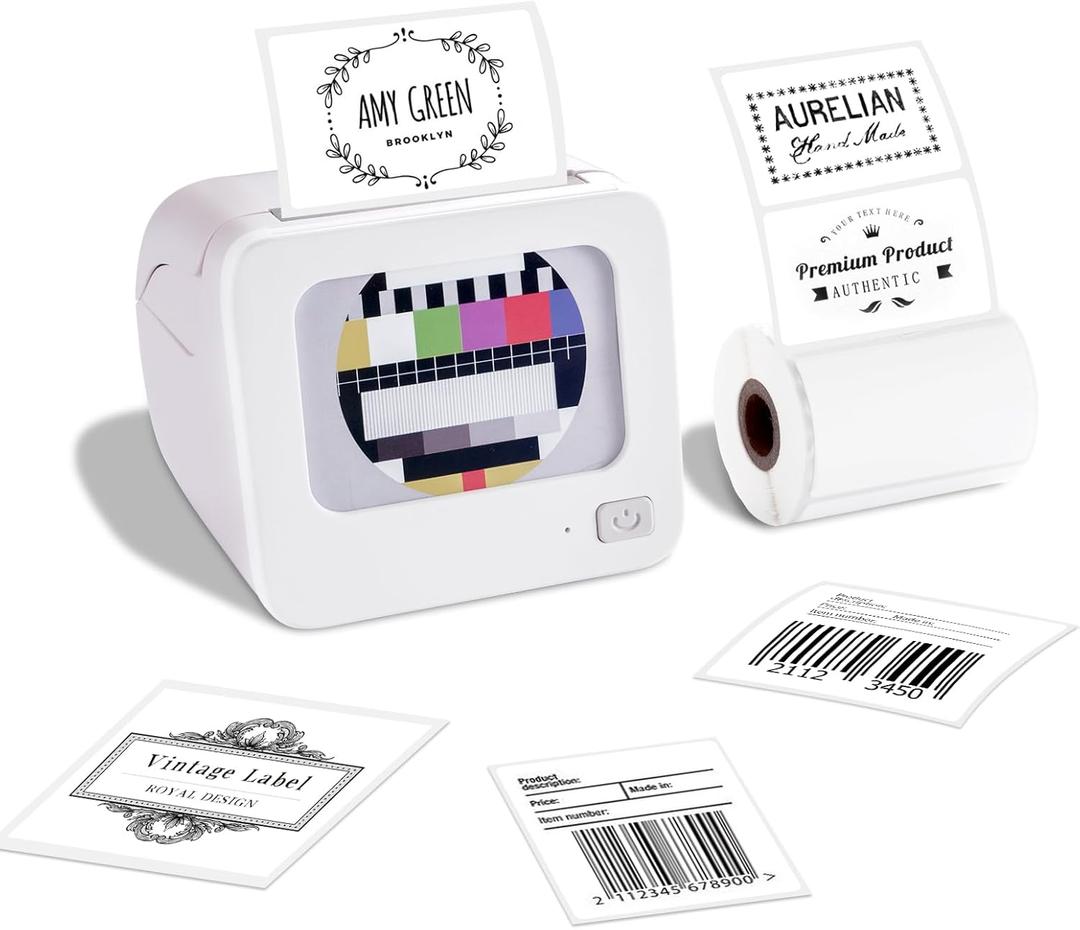 2 Inch Label Maker Machine with Tape, BQ1 Bluetooth Label Makers, Portable Thermal Labeler Printer for Logo, Address, Barcode, Clothes, Mail, Fits Small Business, Office, Home, School, Gift