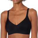 Warner's Women's Blissful Benefits Underarm-Smoothing with Seamless Stretch Wireless Lightly Lined Comfort Bra Rm3911w (Medium, Black)
