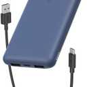 Belkin Portable Charger, USB C Power Bank 10000 mAh w/ 2xUSB-A Ports, 15W w/ Type-C to Type-A Cable for iPhone 16, 15, Plus, Pro, Pro Max, Samsung Galaxy S25, Nintendo Switch 2, iPad & More - Blue