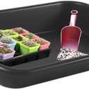 Garden Tidy Tray, Multifunctional One Piece Potting Tray for Seeding, Mixing, Growing and Storage, Succulent and Cactus Soil Potting Mix 23"x16.4"x4.3" (Black)