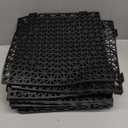 MYFAMIREA Modular Interlocking Cushion 12 Pack 11.8" x 11.8" Rubber Floor Tiles Non-Slip Splicing Drainage Mats for Deck, Pool, Outdoor Shower, Patio, Balcony, Indoor Bathroom, Kitchen, Yard (Black)