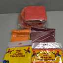 Yungyan 148 Pcs Fall Party Table Decorations Set Thanksgiving Plastic Rectangle Tablecloth Disposable Paper Plates and Napkins Kits for Autumn Harvest Orange Festival Party Table Supplies